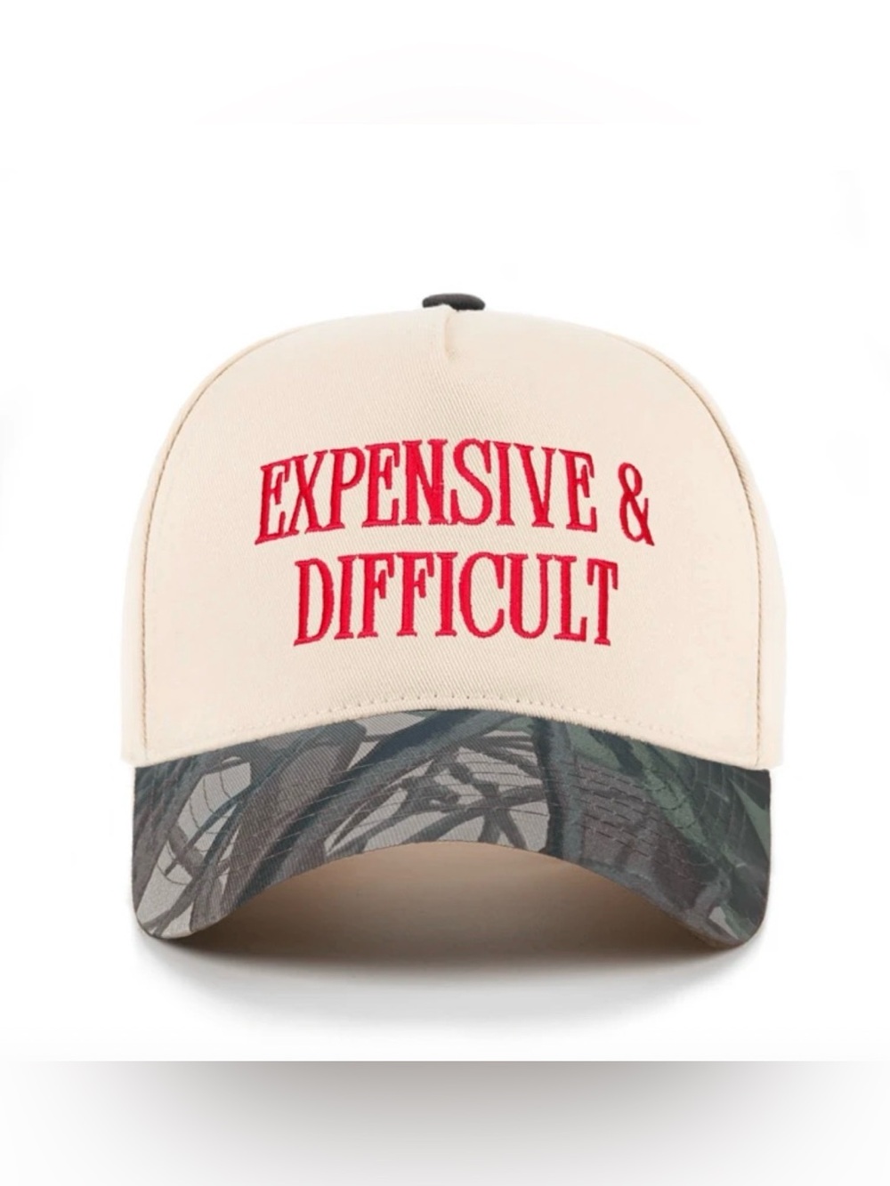 Expensive & Difficult Embroidered Cap - Camouflage Bill